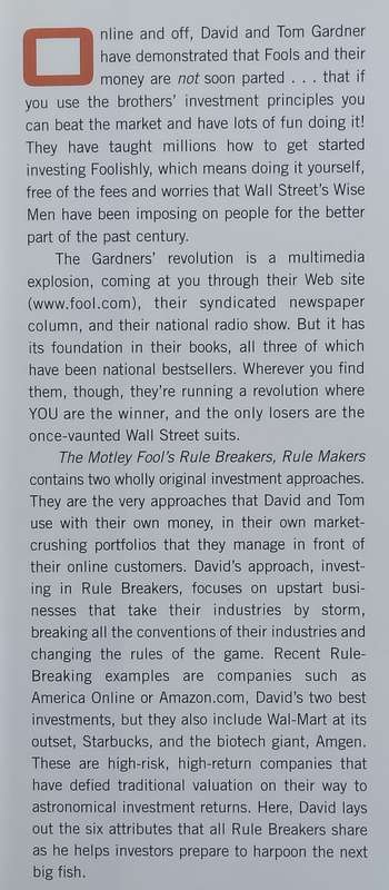 Rule Breakers, Rule Makers: The Foolish Guide to Picking Stocks | David & Tom Gardner