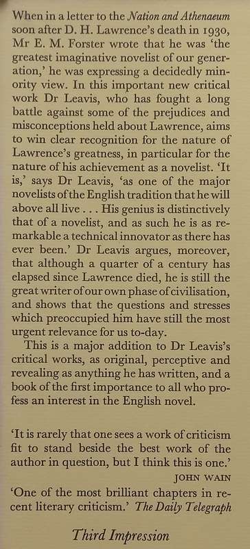 D. H. Lawrence, Novelist | F. R. Leavis