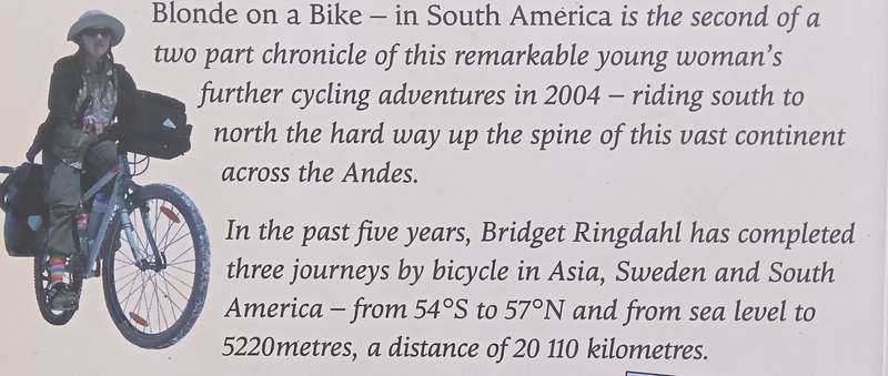 Blonde on a Bike in South America (Inscribed by Author) | Bridget Ringdahl