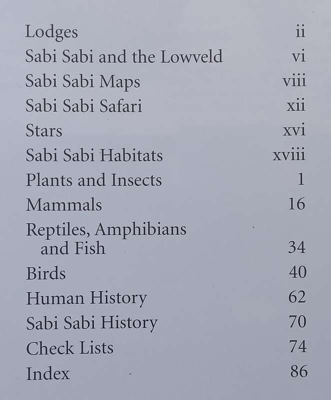 Sabi Sabi Field and Information Guide