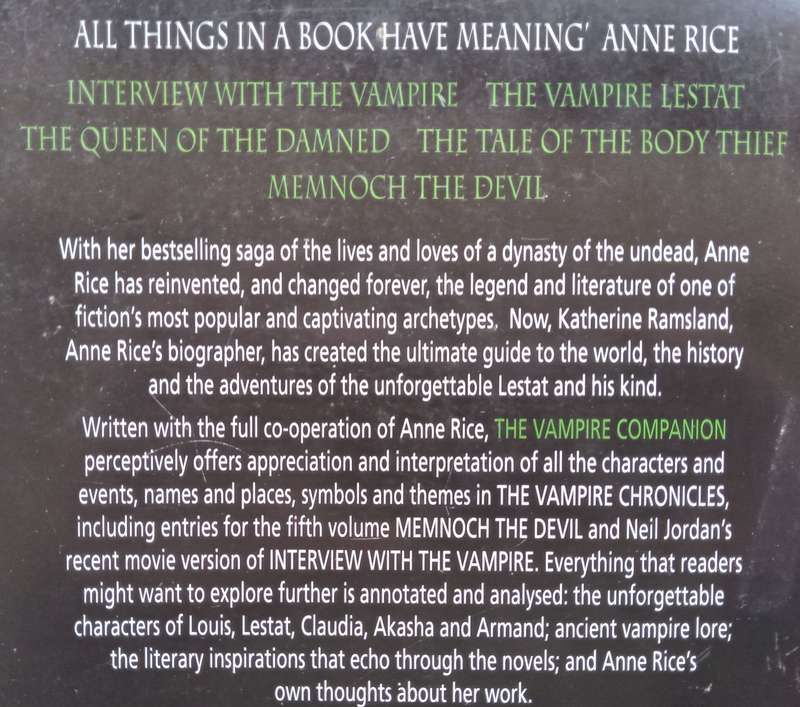The Vampire Companion: The Official Guide to Anne Rice's The Vampire Chronicles | Katherine Ramsland