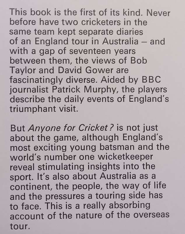 Anyone for Cricket? A Diary of an Australian Tour | Bob Taylor & David Gower