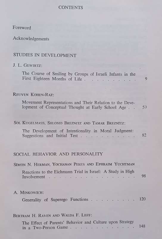 Scripta Hiersolymitana, Vol. 14, Studies in Psychology | Rivka R. Eifermann (Ed.)