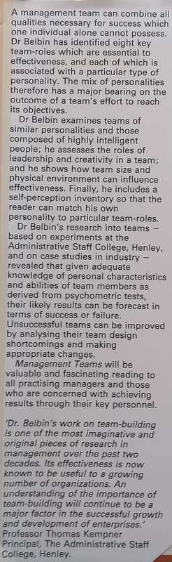 Management Teams: Why They Succeed or Fail | R. Meredith Belbin