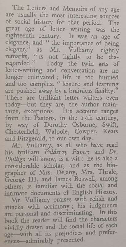 English Letter Writers | C. E. Vulliamy