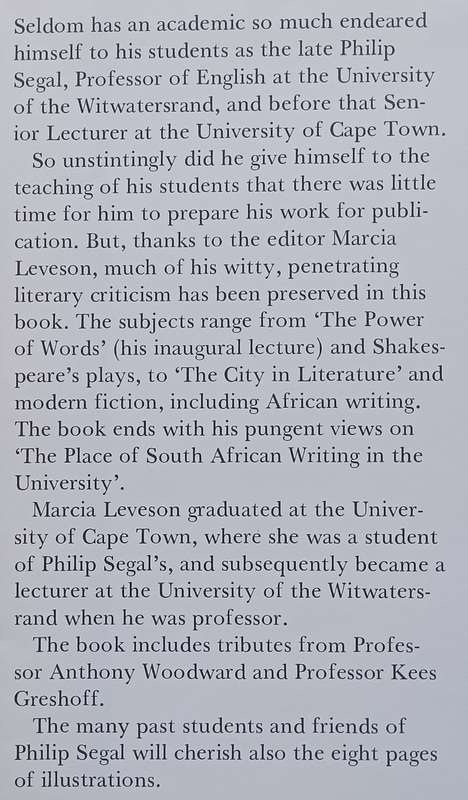 Philip Segal: Essays and Lectures (Copy of Stephan Gray) | Maria Leveson (Ed.)