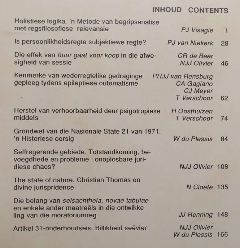 Journal for Juridical Science (Vol. 15, No. 2, December 1990)