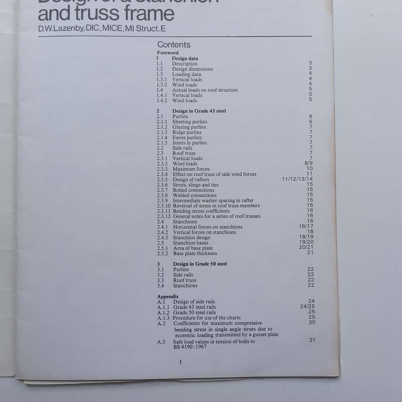 Design of a Stanchion and Truss Frame | D. W. Lazenby