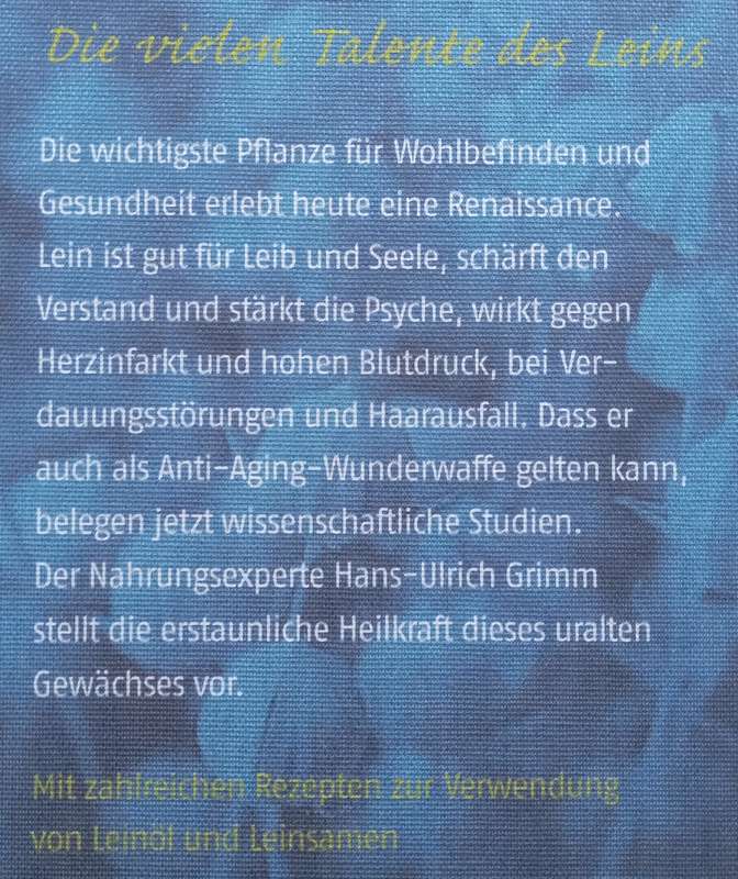 Leinöl macht Glücklich: Das Blaue Ernährungswunder (German) | Hans-Ulrich Grimm