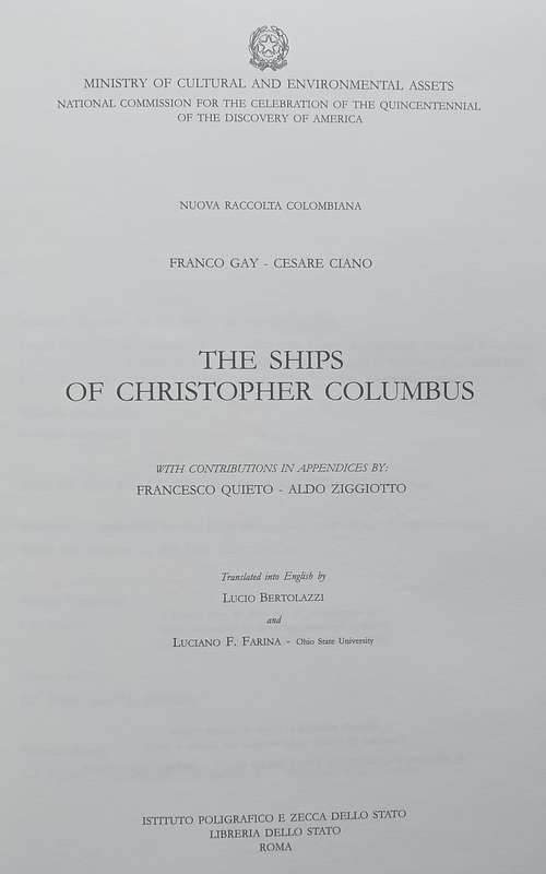 The Ships of Christopher Columbus | Franco Gay &amp; Cesare Ciano