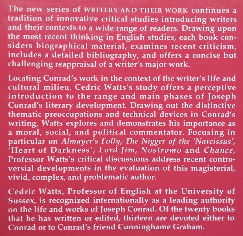 Joseph Conrad (Writers and their Work Series) | Cedric Watts