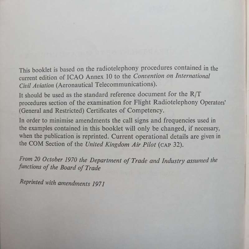 Radiotelephony Procedure for the Civil Aeronautical Mobile and Radionavigational Services (6th Ed.)