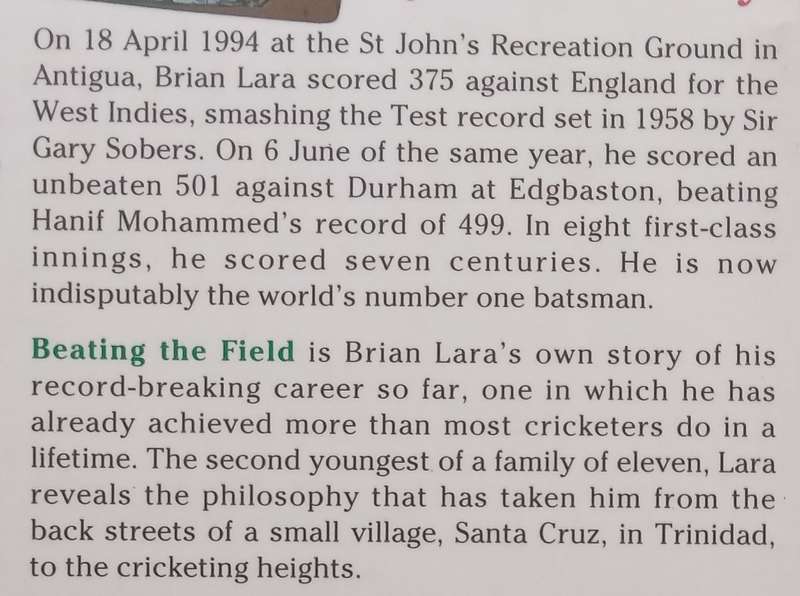 Beating the Field: My Own Story | Brian Lara & Brian Scovell