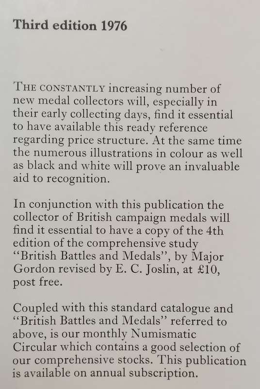 The Standard Catalogue of British Orders, Decorations & Medals with Valuations (With Supplement) ...