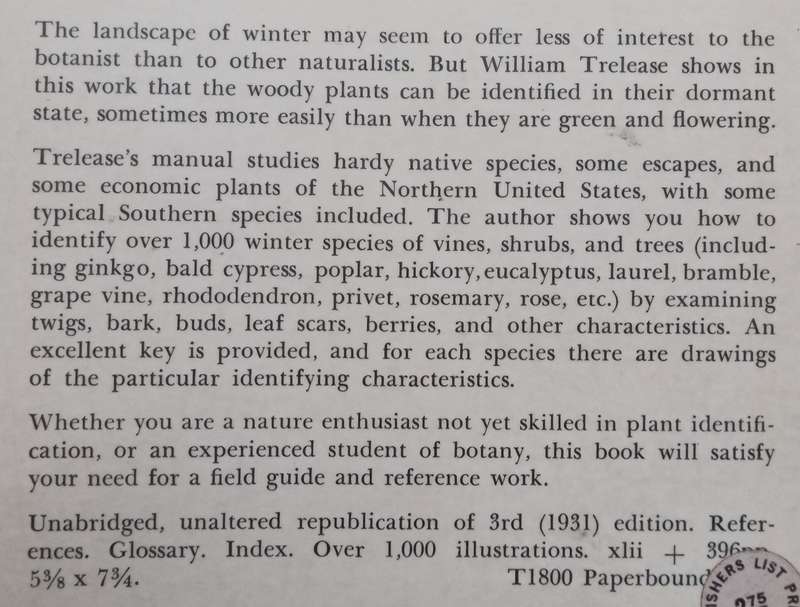 Winter Botany: An Identification Guide to Native Trees and Shrubs | William Trelease