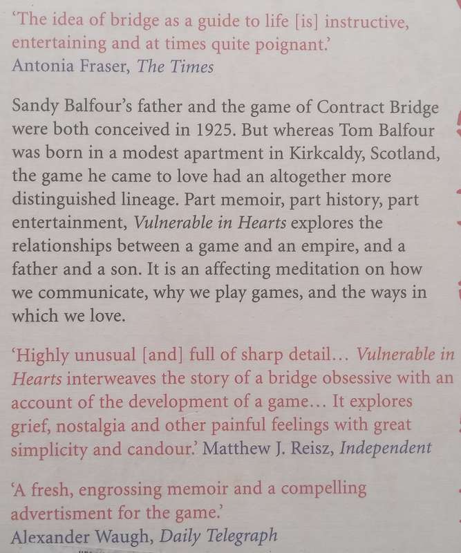 Vulnerable in Hearts: A Memoir of Fathers, Sons and Contract Bridge | Sandy Balfour