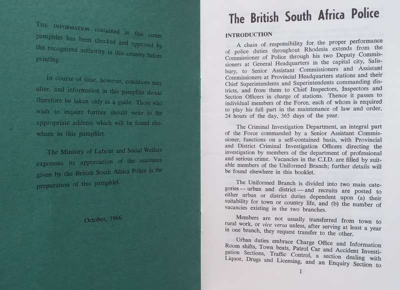 The British South Africa Police (Choosing a Career Sereis, No. 48)