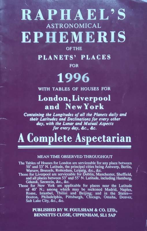 Raphaels Astronomical Ephemeris of the Planets Places for 1996
