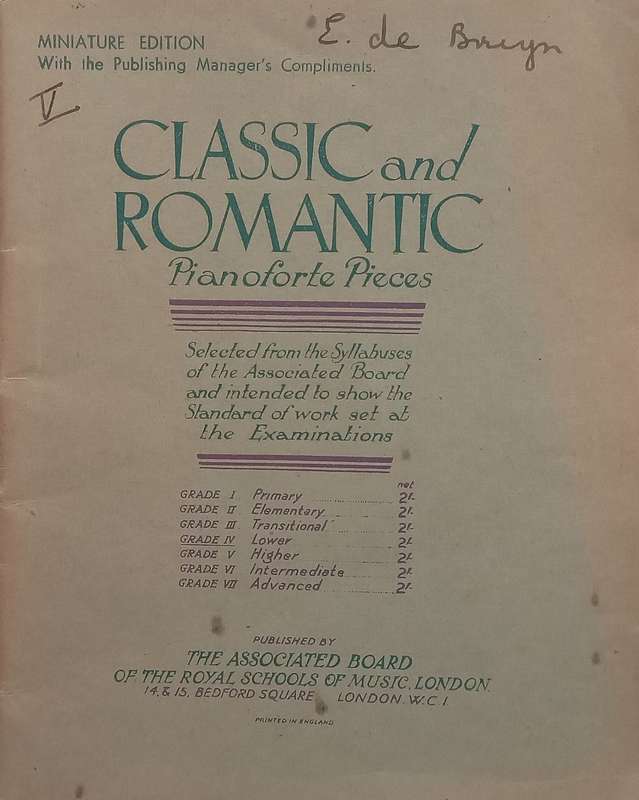 Classic and Romantic Pianoforte Pieces (Miniature Score)