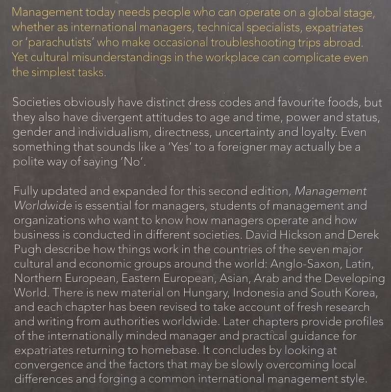 Management Worldwide: Distinctive Styles Amid Globalization | David J. Hickson & Derek S. Pugh