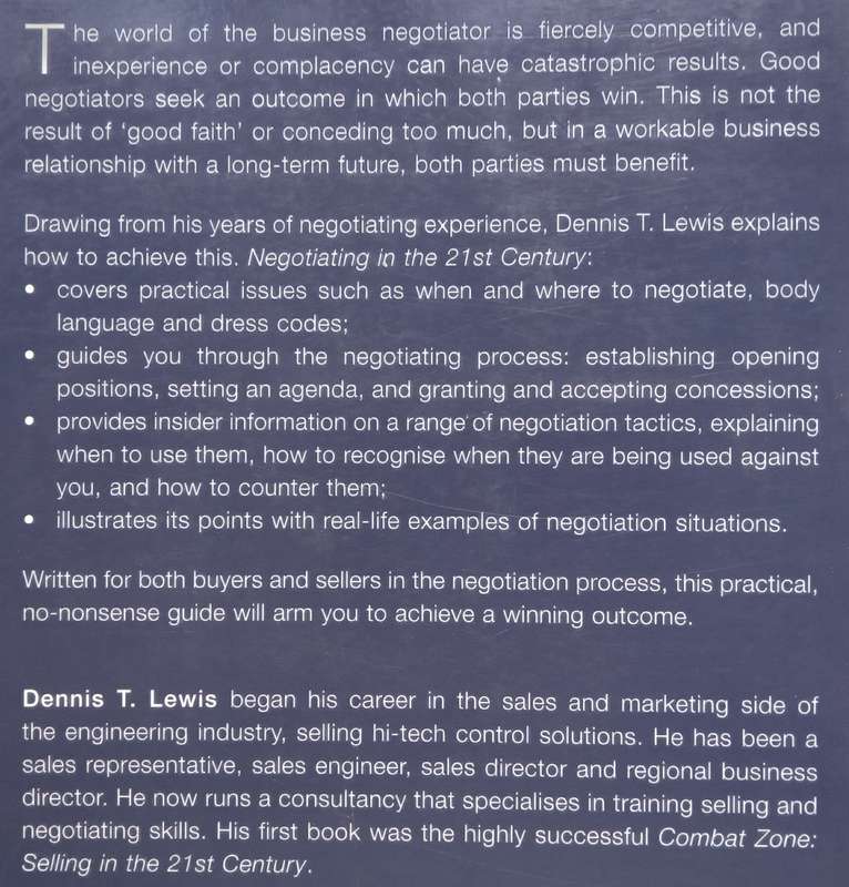 Negotiating in the 21st Century (Inscribed by Author) | Dennis T. Lewis