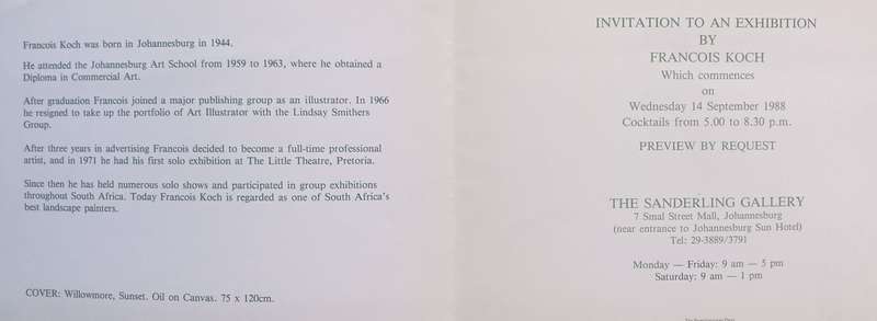 Francois Koch (Invitation to an Exhibition of his Work)