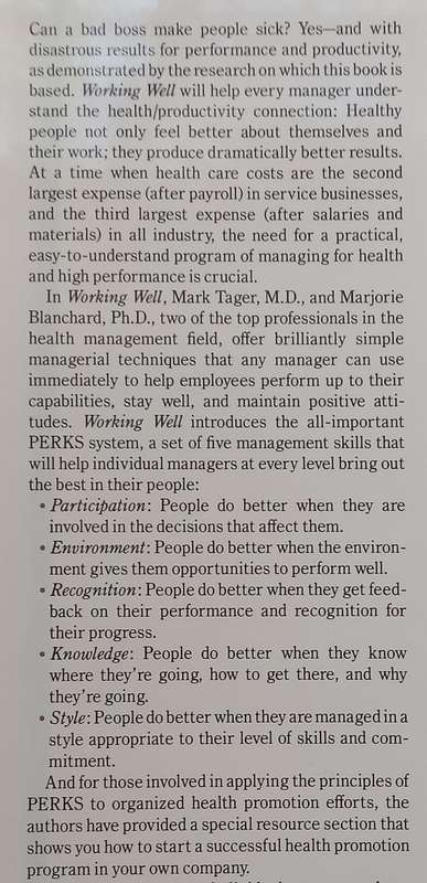 Working Well: Managing for Health and High Performance | Marjorie Blanchard & Mark J. Tager
