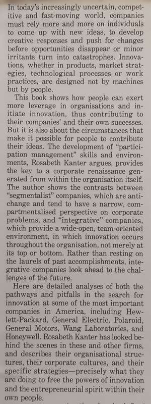 The Change Masters: Corporate Entrepreneurs at Work | Beth Moss Kanter