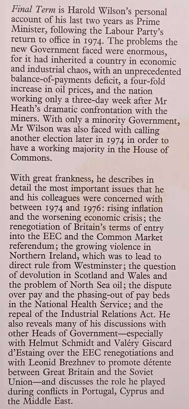 Final Term: The Labour Government, 1974-1976 | Harold Wilson