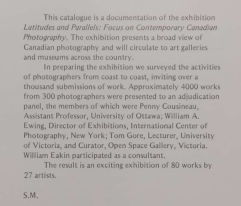 Latitudes and Parallels: Focus on Contemporary Canadian Photography (English/French Text)