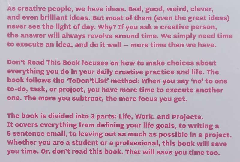 Dont Read this Book: Time Management for Creative People | Donald Roos