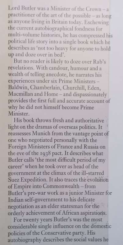 The Art of the Possible: The Memoirs of Lord Butler | Lord Butler