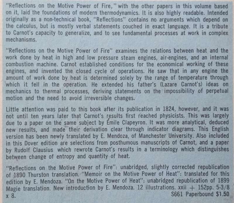 Reflections on the Motive Power of Fire and Other Papers on the Second Law of Thermodynamics | E....