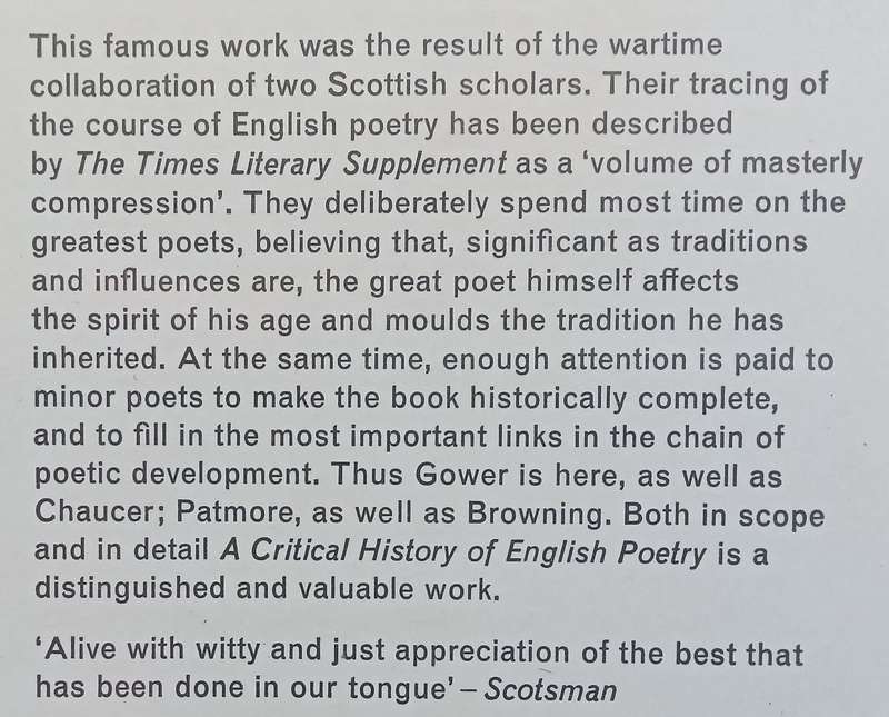 A Critical History of English Poetry | Herbert Grierson & J. C. Smith