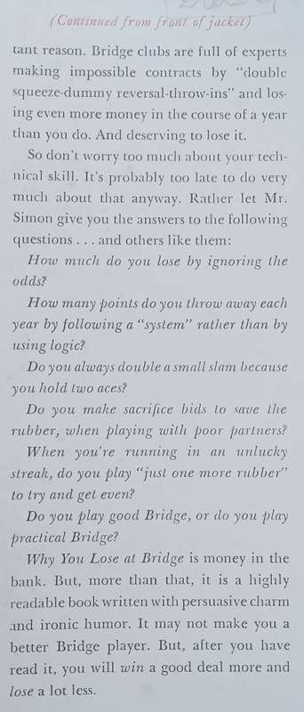 Why You Lose at Bridge | S. J. Simon