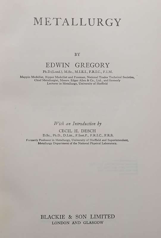Metallurgy | Edwin Gregory