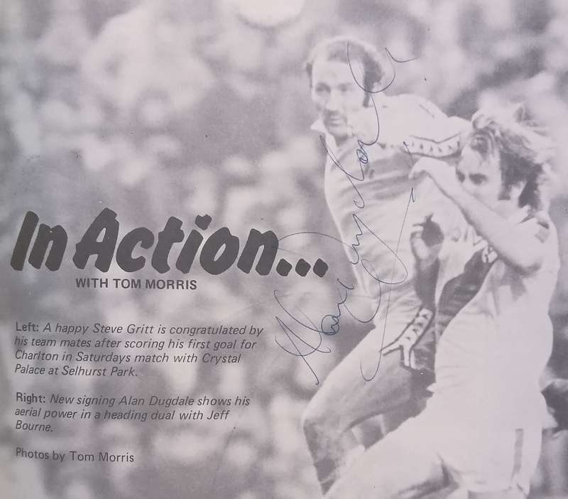 Charlton Football Club v Mansfield Town, 1977, Match Brochure (Signed by Andy Nelson, Alan Dugdal...
