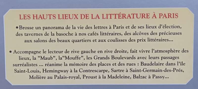 Les Hautes Lieux de la Litterature a Paris (French, Copy of Stephan Gray) | Jean-Paul Clebert