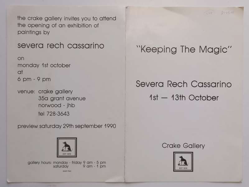 Severa Rech Cassarino: Keeping the Magic (Invitation to the Exhibition)