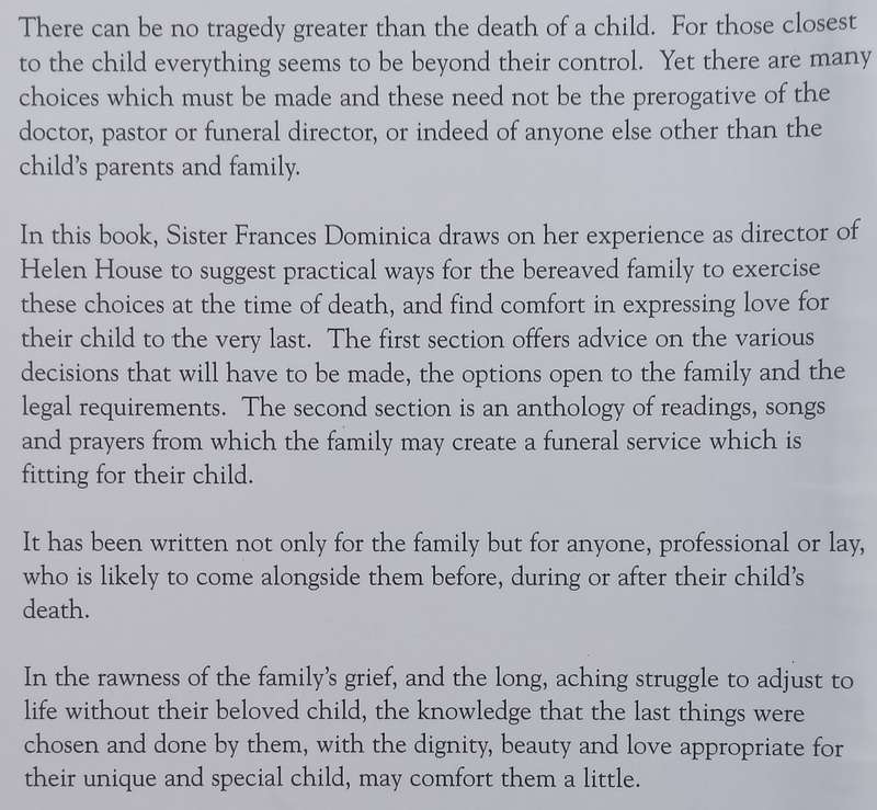 Just My Reflection: Helping Parents do Things Their Way When Their Child Dies | Sister Frances Do...