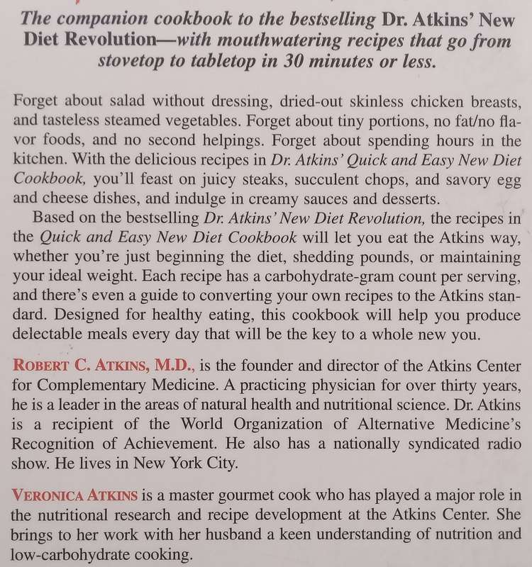 Dr. Atkins Quick and Easy New Diet Cookbook | Robert & Veronica Atkins