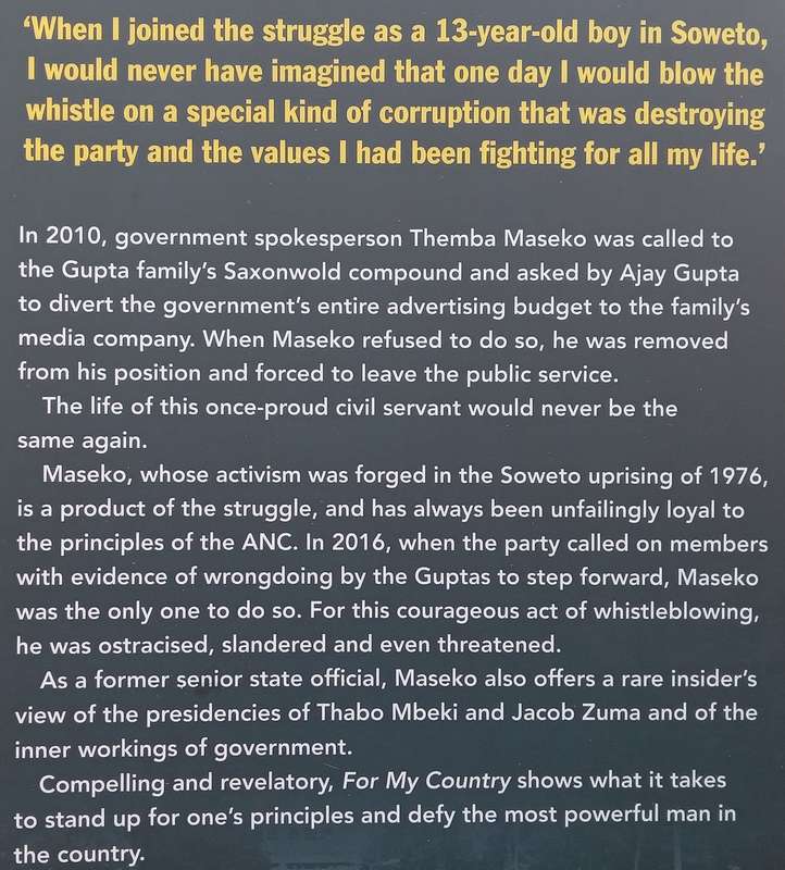 For my Country: Why I Blew the Whistle on Zuma and the Guptas | Themba Maseko