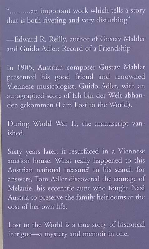 Lost to the World: The Tragic Family Saga of One of Gustav Mahlers Best Friends | Tom Adler & ...