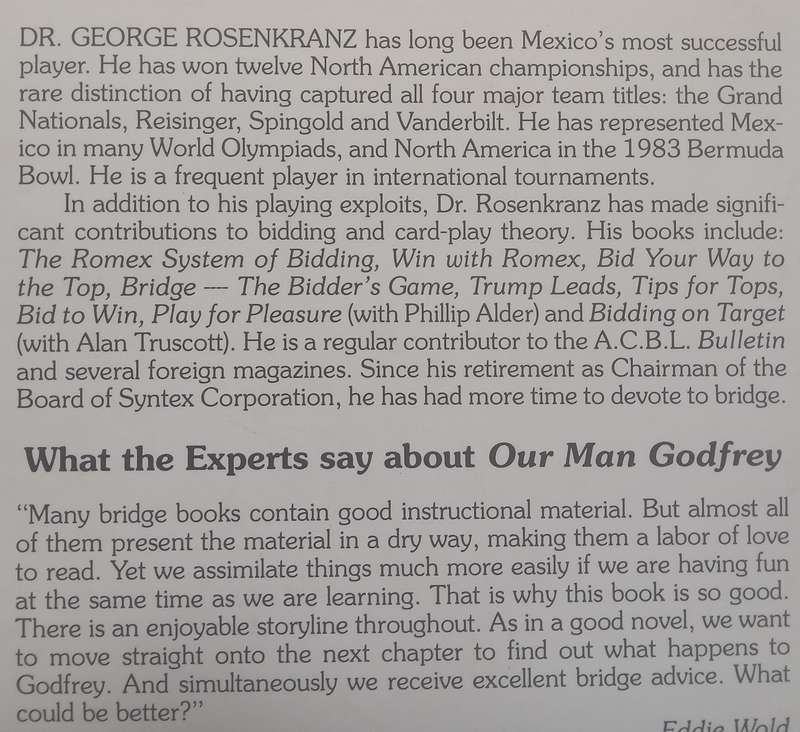 Our Man Godfrey: Tales from the Bridge Table | Dr. George Rosenkranz
