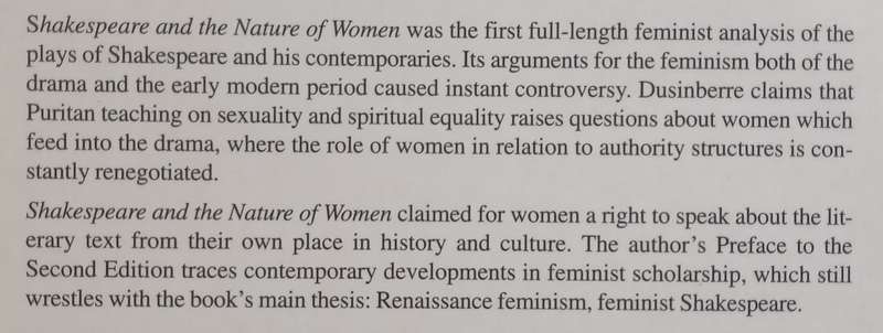 Shakespeare and the Nature of Women (2nd Ed.) | Juliet Dusinberre