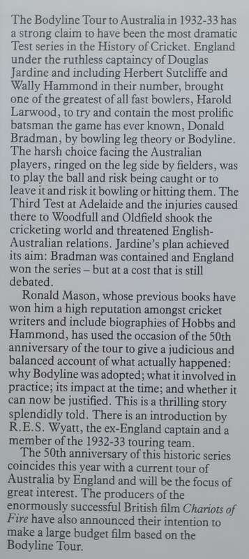 Ashes in the Mouth: The Story of the Bodyline Tour, 1932-3 | Ronald Mason
