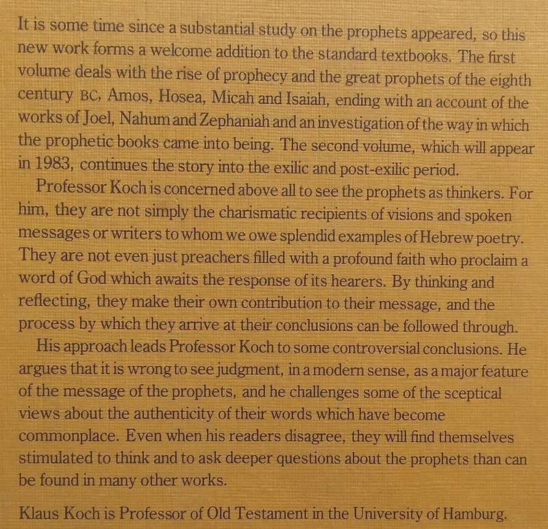The Prophets, Vol. 1: The Assyrian Period | Klaus Koch
