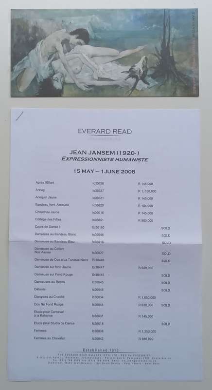 Jean Jansem: Expressionniste Humaniste (Brochure to Accompany the Exhibition, with Extra Material)