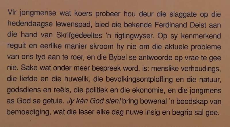 Jy Kan God Sien! n Bybeldagboek vir Jongmense (Afrikaans) | Ferdinand Deist
