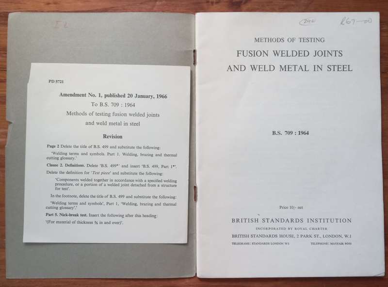 Methods of Testing Fusion Welded Joints and Weld Metal in Steel (British Standards)